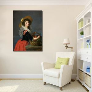 Klasik sanat elisabeth vigee lebrun resim portresi marie gabrielle de gramont el işi tuval sanat lüks otel dekor