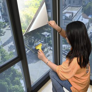 Wallpapers Window Film One Way Privacy Selfadhesive Glass Sticker for Home Office Reflective Mirror Sun Blocking Anti UV Tint 230608