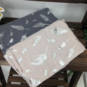 Sarves Brand Designer Cotton Long Scarf Hijab Fashion Women Женщины головокружение Шаль Серебряное перо для печени Женщины Женщины