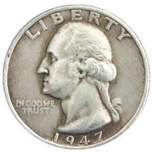 US 1947 P D S Washington Quarter Dollars Silver Plated Copy Coin