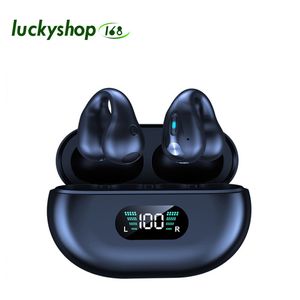 TWS Q80 Air Pro Kablosuz Fone Kulaklıklar Bluetooth Kemik İletim Kulaklıkları Kulak Tasarım Touch Control LED Spor Kulaklık