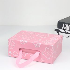 50pcs Çevre Dostu Kraft Kağıt Hediye Kutusu Karikatür Renkli Karton Ambalaj Kutusu Çocuklar için uygun Giysiler Ayakkabıları