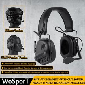 Tactical Earphone Tactical Helmet Headset with Fast Helmet Rail Adapter Airsoft Communication Headphone Outdoor Hunting Shooting Headset 230608