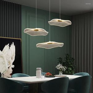 Kolye lambalar Akrilik Lotus Yaprak Duvar Modern LED Sconce AC110-240V Ev Oturma Odası Yemek Odası Başucu Dekor Kapalı Işık Fikstür