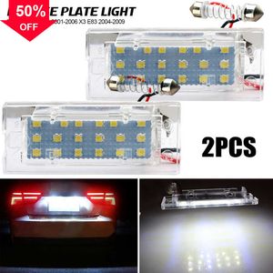 Novo 2 pçs Canbus Full LED Number License Plate Light Error Free White Para BMW X5 E53 2001-2006 X3 E83 2004-2009 License Plate Lights