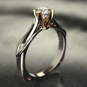 Wedding Rings 18K Multi Gold Ring for Women Natural 1 Carat Diamond with Jewelry Anillos De Bizuteria Mujer Gemstone Box 230609