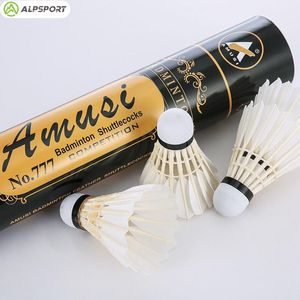 Badminton ShuttleCocks ALP Extreme 777 12pcs White Shuttlecock Goose Feather Bolas Duráveis para Concurso de Treinamento 76 77 Velocidade 230608