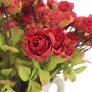 Декоративные цветы искусственные растения мини -роза Rugosa Rose Bud Home Garden украшение