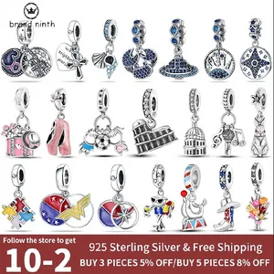 925 Pandora Takıları için Gümüş Takı Boncuklar DIY Kolye Kadın Bilezikler Mücevher Yapımı İçin Renkli Charm Boncuklar