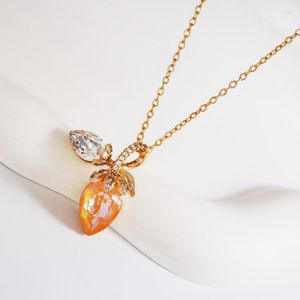 Подвесные ожерелья летнее юго -юридическое ожерелье с кристаллами из Австрии для женских ювелирных ювелирных украшений.