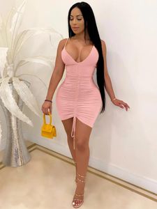 hirigin Sexy Ruched Bandage Dresses Women Summer Clothing Outfits Birthday Outfits Strap Backless Bodycon Mini Night Party Club