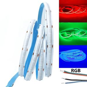 Cob RGB LED şerit ışık dekorasyonu duvar odası dekoru renk 840led 810led dc 24v 12v esnek şerit rgb bant tv arka lamba oyuncusu 5m/rulo