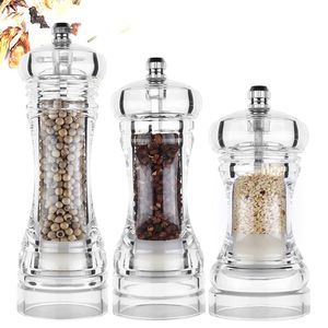Herb Spice Tools Pepper Grinder Acrylic Salt and Shakers Adjustable Coarseness by Ceramic Rotor kitchen accessories 230609