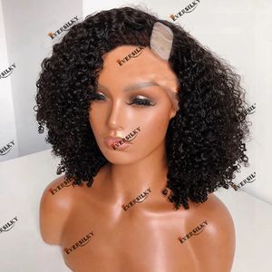 Afro Kadınlar Kinky Kıvırcık İnsan Saç U Parça Peruk Ucuz Makine Yapım 180 Yoğunluk Remy Brezilya Saç Uzatma Peruk Klipsli