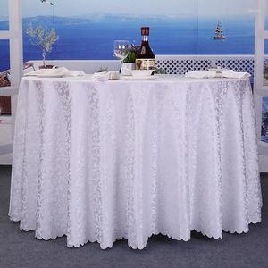 Table Cloth Polyester Jacquard Tablecloth El Wedding Banquet Party Decoration Round White Covers Overlays Printed Home Decor