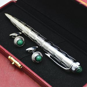 Роскошный подарочный набор Quality R Series CT Metal Ballpoint Pen Уникальная каркасная дизайн офис писать мяч с запонками и коробкой