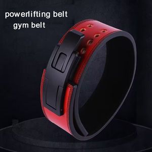 Weight Lifting Fitness Strong Belt Squat Training Hard Pull Cowhide Powerlifting Lever Buckle Weightlifting Strength Waist Protector 230609
