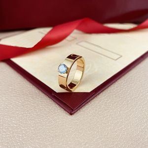 3mm 4mm 5mm 6mm titânio aço prata anel de amor homens e mulheres jóias de ouro rosa para amantes anéis de casal presente com broca grande casamento de diamante