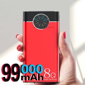 Бесплатная индивидуальная логотип Power Bank 99000MAH Двойной USB Power Bank Portable Extrable Battery для iPhone Xiaomi Samsung Charger