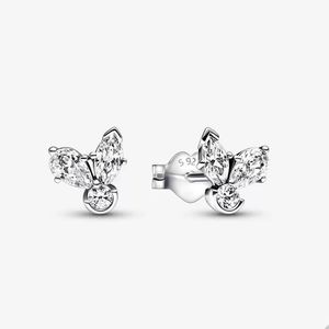 Pandora için köpüklü Herbaryum Küme Saplama Küpe Gerçek Sterling Gümüş Küpe Tasarımcı Mücevherleri Kadınlar için Kristal Elmas Çiçek Küpeleri Orijinal Kutu ile