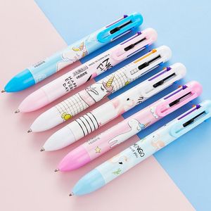 Цвета Kawaii Flamingo School Ballpoint ручка милая мультипликационная канцелярская канцелярская одея