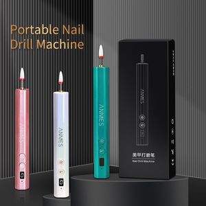 Маникюр ногтевой маникюр на 30000 об / мин мини -портативной ручной шва для ручки с ручкой маникюрные инструменты для ногтей USB и батарейного геля.