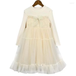 Parti Elbiseleri Sonbahar/kış için çocuk prenses elbisesi, yüksek kaliteli ithal pamuk iplik örme örgü gazlı bezi seçimidir
