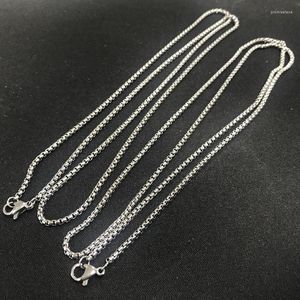 Zincirler 2mm 3mm 4mm paslanmaz çelik kare kare inci zinciri kolye DIY takı kutusu el yapımı erkekler için kadınlar kadın bağlantı aksesuarları