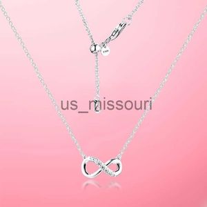 Подвесные ожерелья Sparkling Infinity Collier Collier Counting Chain для женщин Мужчины искренние 925 серебряного серебряного серебряного серебра Пандоры ожерелья в стиле подарки J230612