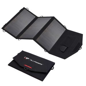 Allpowers Esnek katlanabilir güneş paneli 5V 18V Yüksek Etkinlik Güneş Pil Şarj Cihazı 21W Seyahat için Güneş Telefon Şarj Cihazı iPhone