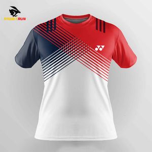 Erkek Tişörtler Erkek Tişört Hızlı Kurutma Kadınlar Badminton Üniformaları Eğitim Masa Tenis Giysileri Baskı Tişört Boyun Breatble Sport Wear 230612