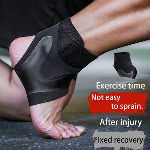 Adjustable Ankle Support Brace - Elastic Compression Guard for Pain Relief in Sports (Black)