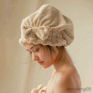 Quick Hair Drying Bath Towel Spa Bowknot Towel Bathroom Accessories Thicken Bonnets For Women Designer R230612