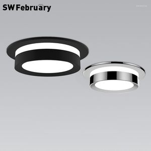 Tavan Işıkları Swfebr White/Altın/Gümüş/Siyah LED Downlight Spot Işık 5W 7W 9W 12W Dimmable AC110-220V Gömme İç Mekan Aydınlatma