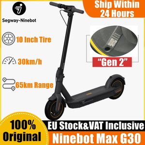 EU Stock Original Ninebot by Segway MAX G30 Smart Electric Scooter the Latest Version KickScooter foldable Dual Brake Skateboard G30P Max 30km/h With APP Gen2 Newest