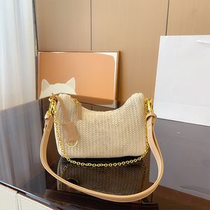 Summer Straw Bag Hobo Designer Shoulder Crossbody Bags Ladies Chain Tote Composite Handbag with Purse Woman Handbags Chest Pack Lady Chains Totes Cross Body