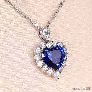 Kolye Kolyeleri Kadınlar için zarif mavi kalp kolye narin evlilik yıldönümü aşk hediyesi kadın modaya uygun parti mücevherleri yeni öğe R230612