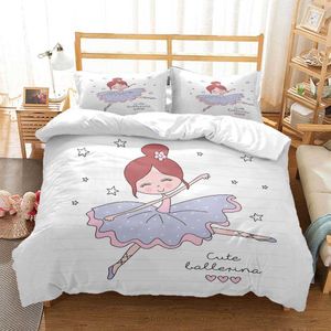 Постилочные наборы балетных девушек минималистская модная кровать с тремя кусочками мягкие и удобные комплекты постельных принадлежностей для одеяла, настраиваемые для девочки Z0612