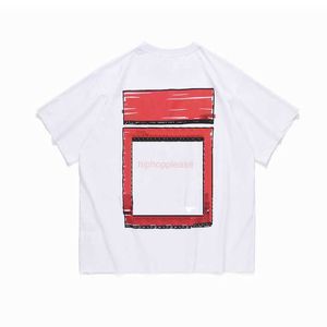 Offs Erkek Tişörtleri Tasarımcı T-Shirt Estetik T Shirt Kadın Yağlı Boya Beyaz Bant Grafiti Adam Gündelik Sokak Giyim Kollu Polos Tshirts Boyut S-X Beyaz Pembe 5hi Oo