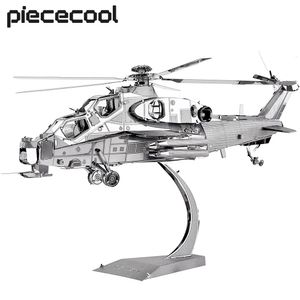 Играть в коврики PieceCool 3D Металлические головоломки Wuzhi 10 Helicopter Model Kits Diy Jigsaw для подросткового мозга Toiser Toys для взрослых 230613