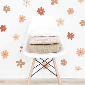 Boho Daisy Floral Wall Stickers Дети детская виниловая стена наклейка на деть детская кожура и палка для девочек комната интерьер домашний декор