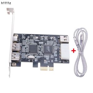 Kartlar 4 bağlantı noktası 1394A Genişletme Kartı PCIE 1X - IEEE 1394 DV Video Adaptörü 1x 4pin 3x 6pin 1394 Desktop PC için Denetleyici Firewire Kartı