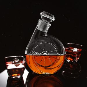 Bar tools Blower Shaped Glass Decanter with Airtight Ornate Stopper for Wine Bourbon Liquor Water European Style 230612