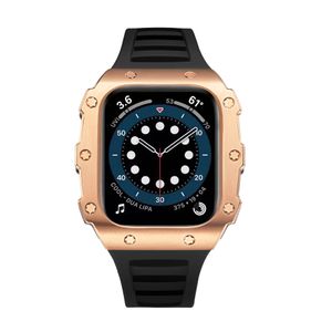Designer de pulseiras de luxo pulseiras inteligentes DIY caixa de aço inoxidável capa de relógio AP Mod Kit ajuste pulseira de silicone para iWatch 8 7 6 5 4 SE pulseira para Apple Watch série 8 7 45mm 44mm