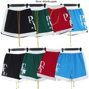 Designers RHUDE shorts SS preto e branco contraste pílula reduplicada esportes de rua casuais basquete solto praia capri