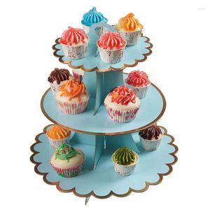 Bakeware Tools 3 katmanlı karton kek standı doğum günü partisi düğün dekorasyon zanaat tatlı ekran Diy cupcake yeniden kullanılabilir