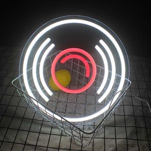 LED Neon İşaret LED Neon İşaretleri Aydınlatma CD Kayıt Asma USB Gece Lambaları Özel Neon İşaretleri Mağaza Müzik Bar Odası Dekoru R230613