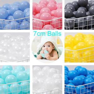 Balon 7cm 50 PCS/Lot Çevre Dostu Top Okyanus Top Çukur Bebek Çocuk Banyo Yüzmek Oyuncak Çocuklar Su Pool Plajı Top Yumuşak Plastik Oyuncak 230613