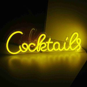 LED Neon İşaret Led Neon Sign Light Kokteyl Neon Bar Gece Işık Bar Mağazası Pub Kulübü Gece Kulübü Neon Işık Kurulu USB R230613