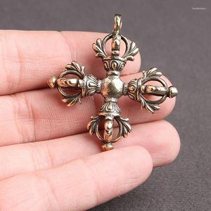 Клавки 1PC Cross Vajra Brass Car Care Key Chain Penent Buddhism Dharma ручная ручная работа сплетничко